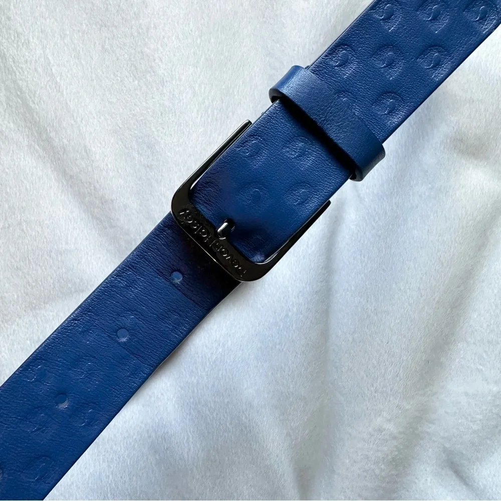 Devon Halsey Womens Royal Blue Leather Golf Belt Small embossed logo Limited Ed